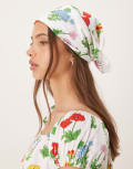 [Tyler McGillivary] Tyler McGillivary uma flower print bandana in white One Size WHITE
