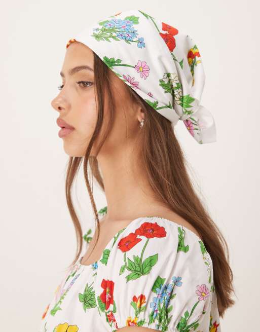 Tyler Mcgillivary uma flower print bandana in white