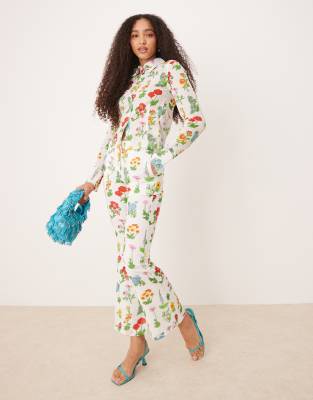 Tyler Mcgillivary Uma Flower Print Button Down Shirt In White