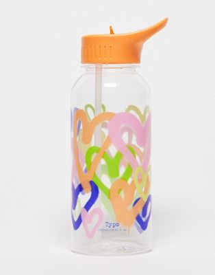 Typo 1.0L aerosol hearts water bottle