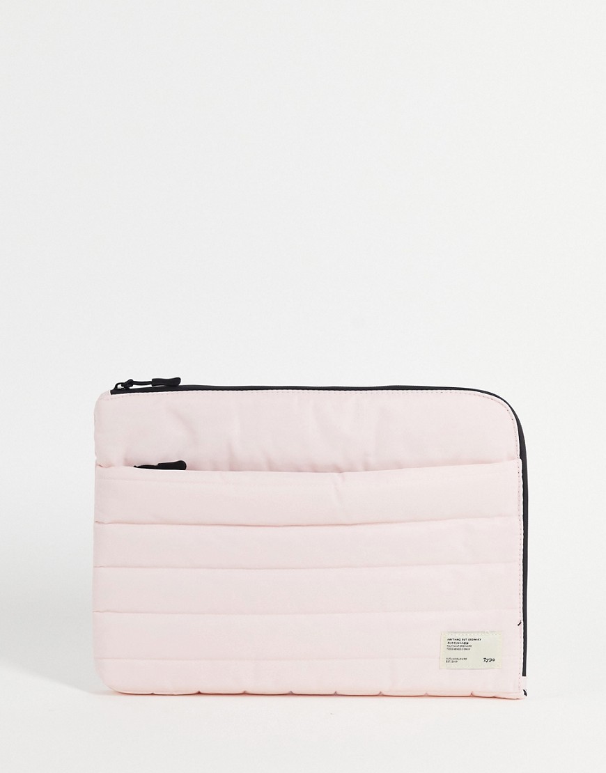 Typo 13 inch laptop case in pink padded