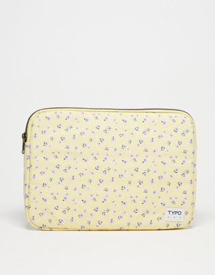 Typo 13"" laptop sleeve in ditsy floral print