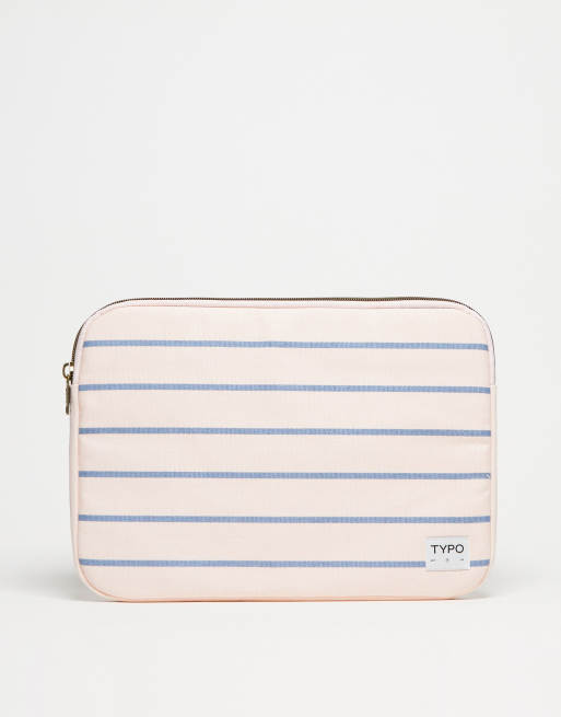 Typo 13 laptop sleeve in pink stripe