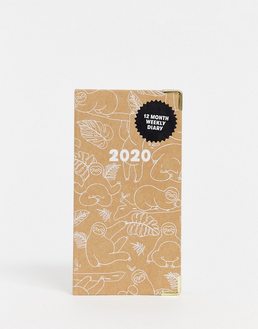 Typo - 2020 dagboek van gerecycled materiaal met luiaard-Multi