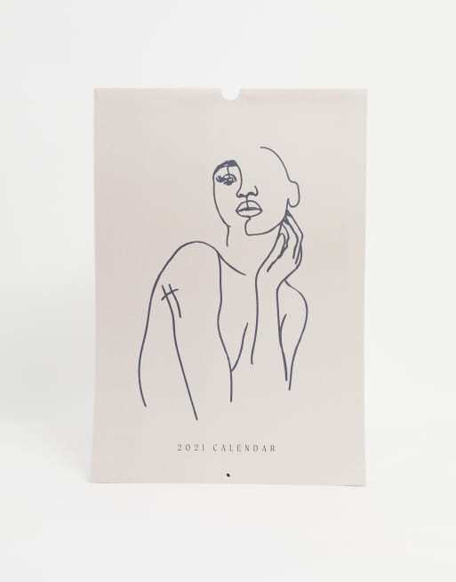 Typo - 2021-kalender i A3-format med kropsprint