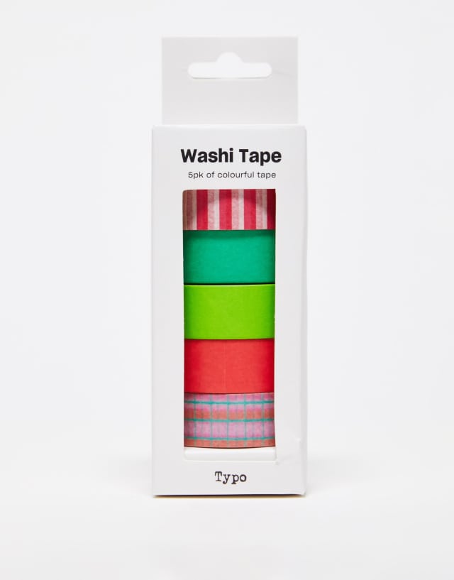 Typo 5 x pack of Christmas wrapping tape