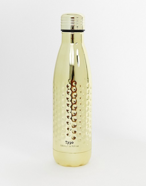 Typo 500ml premium hammered gold water bottle