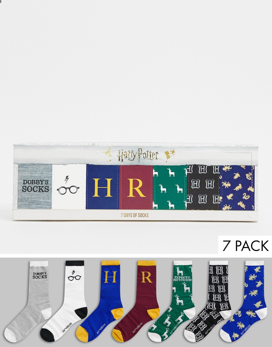 Typo – 7-pack strumpor med Harry Potter-motiv-Flerfärgad