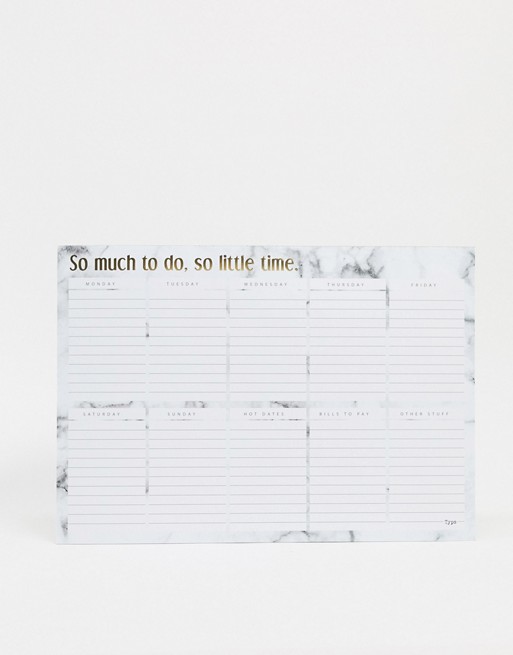 Typo A3 marble print desk planner