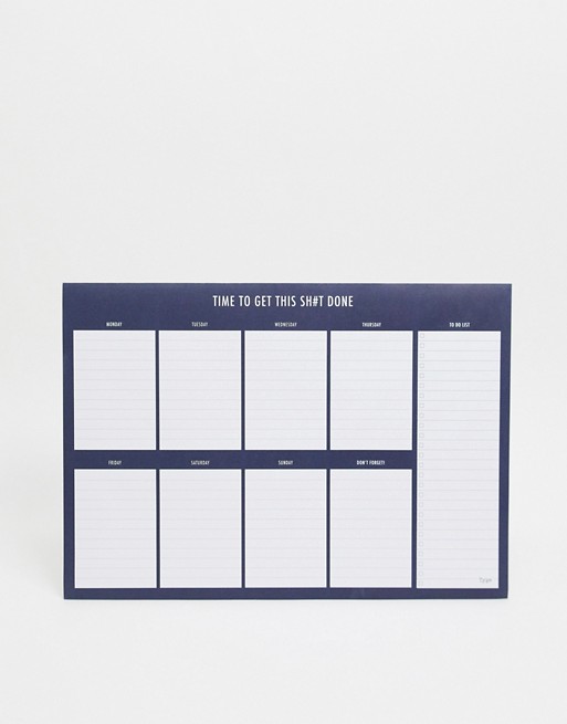 Typo a3 planner with time to get this down slogan