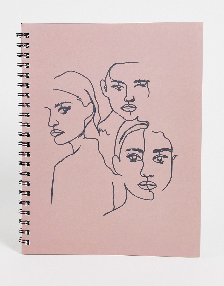 Typo A4 girl gang notebook-Pink