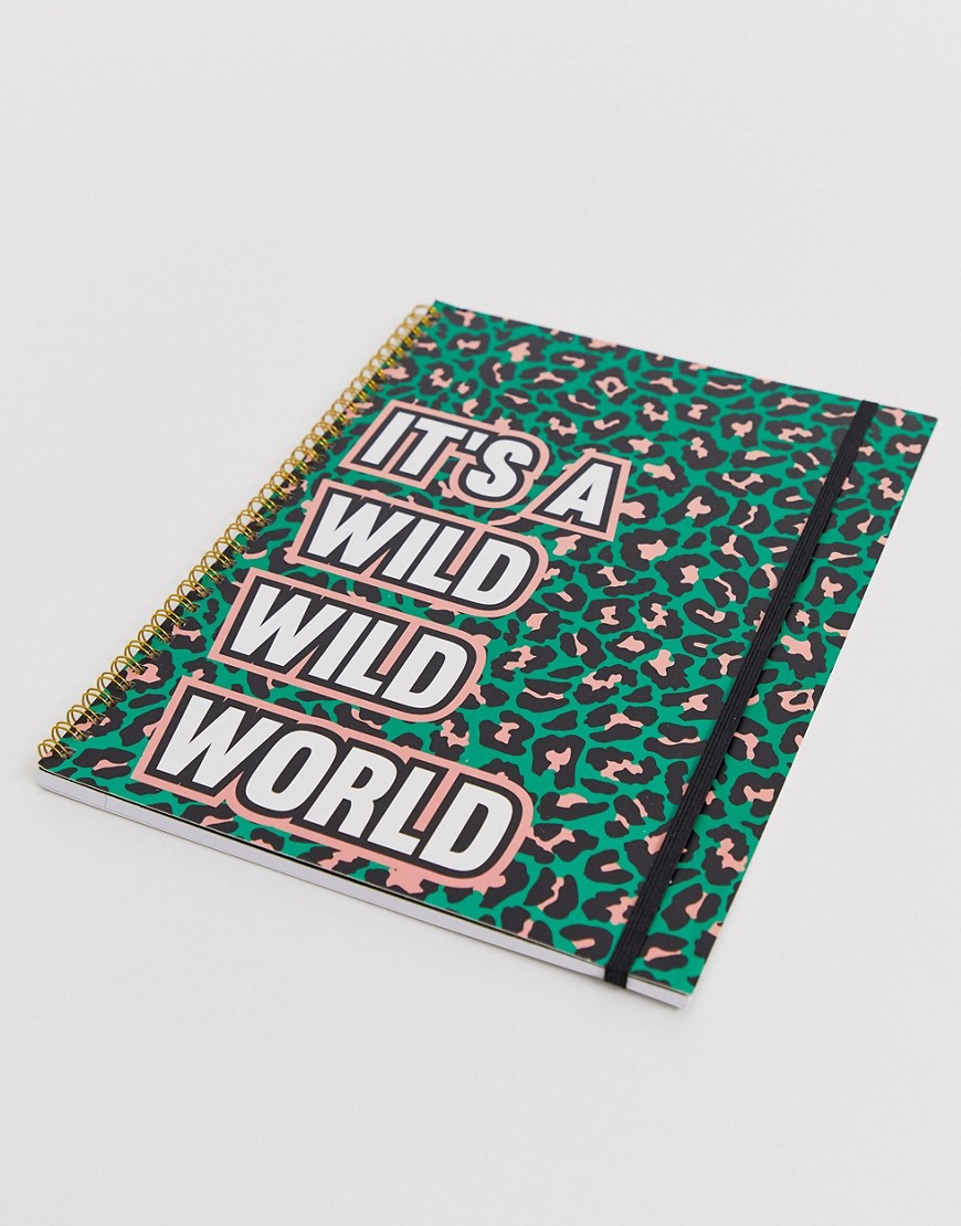 Typo - A4-notitieboek met print 'Wild Wild World'-Multi