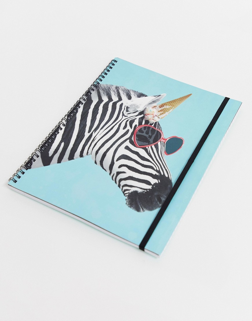 Typo - A4-notitieboek met zebracorn-print-Multi