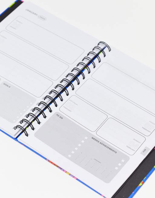 Typo A5 2023/24 student planner in blue mushroom print, 3 of 4