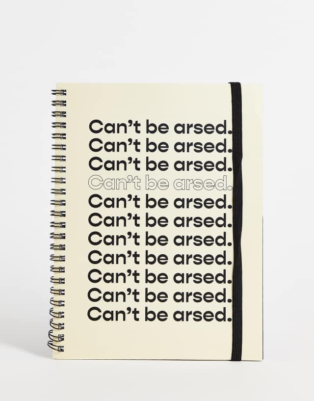 TYPO A5 note book with 'can't be' slogan in white