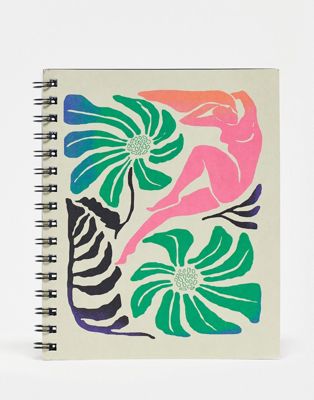 Typo A5 notebook in abstract floral print  - ASOS Price Checker