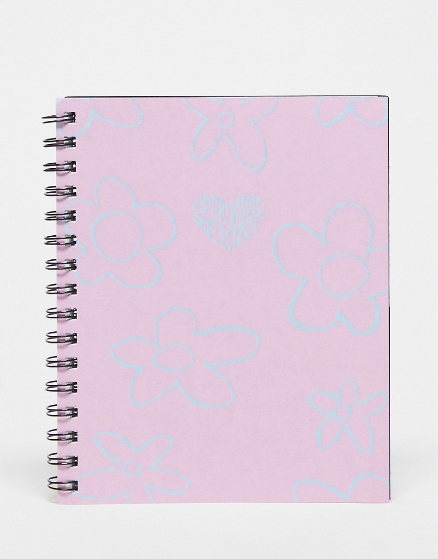 Typo A5 notebook in pink flower design