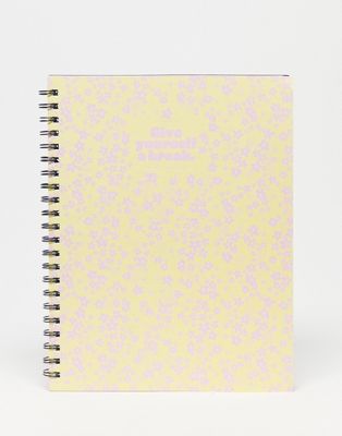 Typo A5 notebook in yellow ditsy flower design