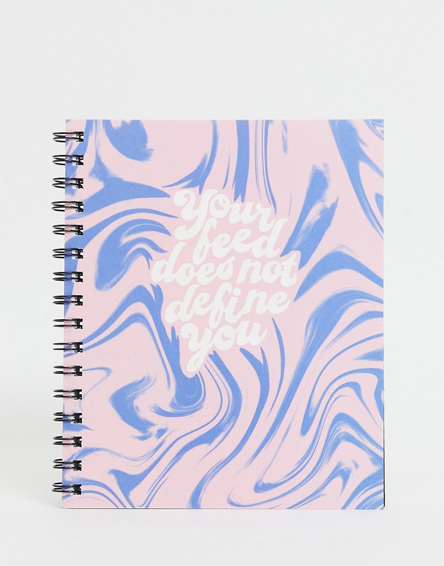 Typo A5 notebook with slogan 'your feed does not define you'-Multi