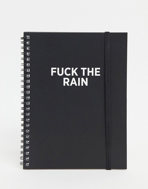 Typo A5 notepad with f the rain slogan