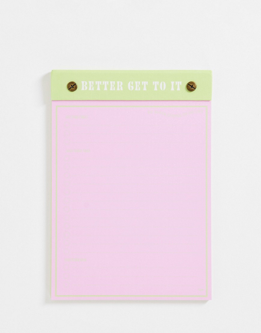 Typo A5 planner with slogan 'better get to it'-Pink