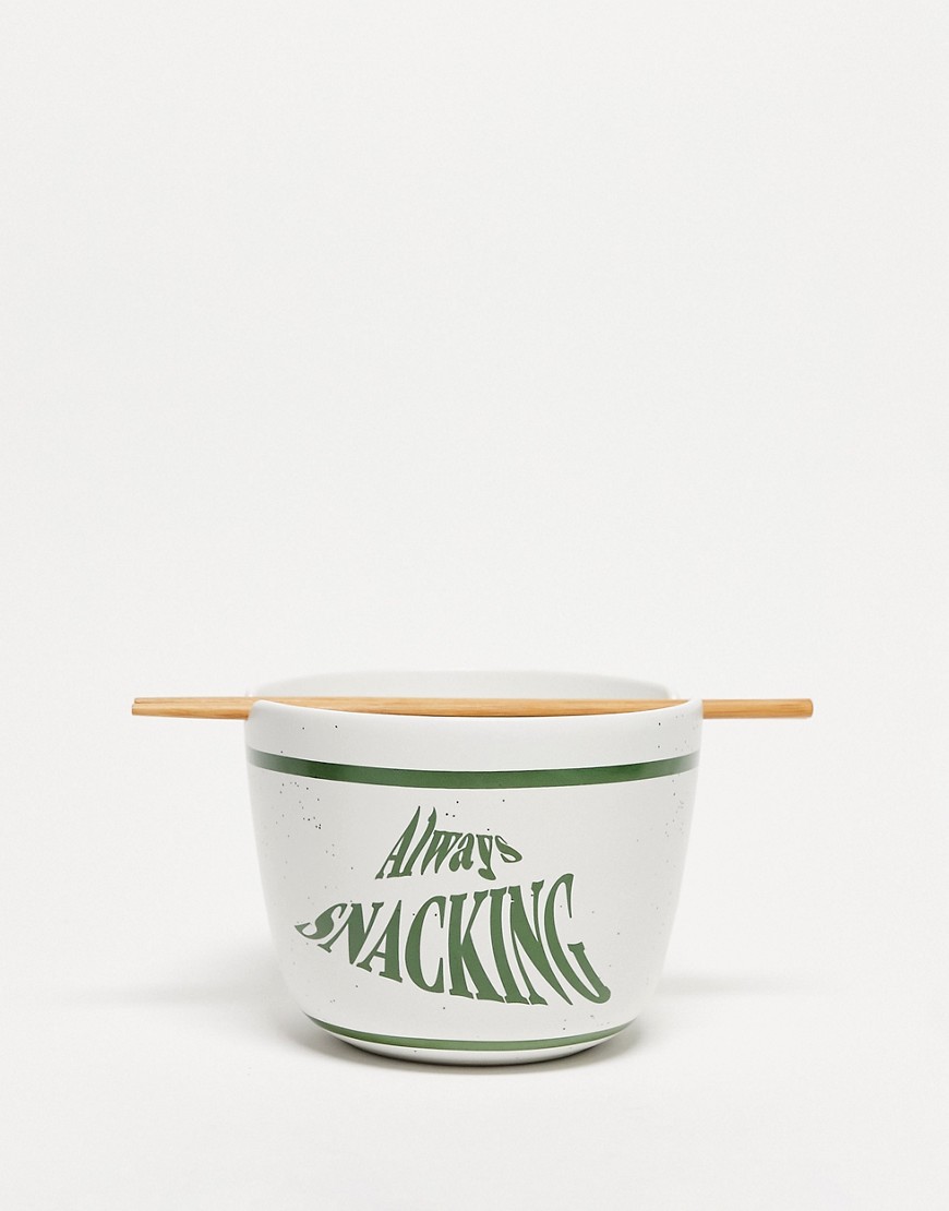 Typo 'always snacking' noodle bowl-Green