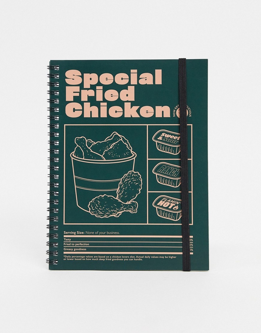 Typo – Anteckningsbok i A5-format med Special Fried Chicken-text-Flerfärgad