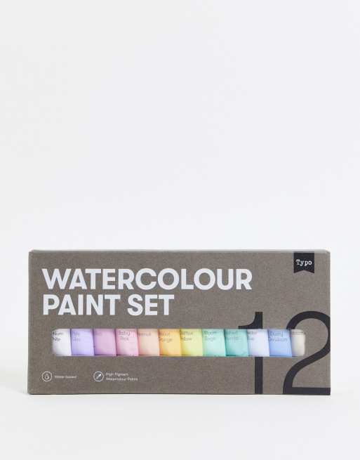Typo - Aquarelverf in pastelkleuren 