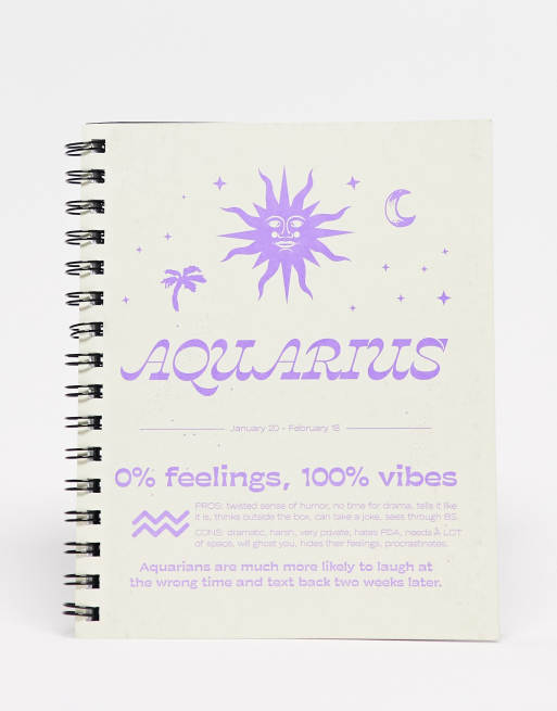 Typo Aquarius starsign A5 notebook
