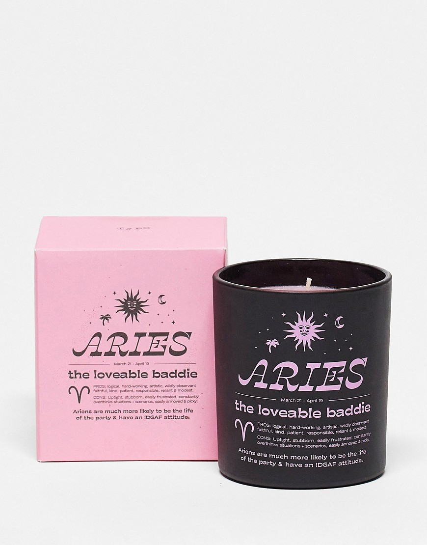 Typo Aries starsign candle in black
