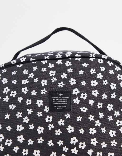 Black backpack with flowers sale