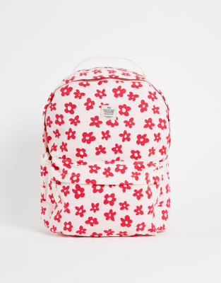 Typo backpack in pink and red flower design