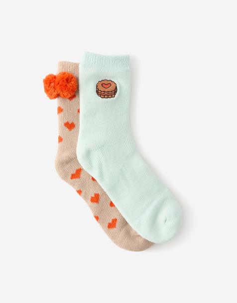 TYPO Bed socks 2 pk gift pack in multi - view 1