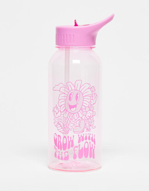 Typo - Bidon met 'Grow with the flow'-print in roze