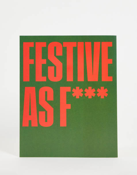 TYPO - Biglietto natalizio verde con scritta "Festive As F" - view 1
