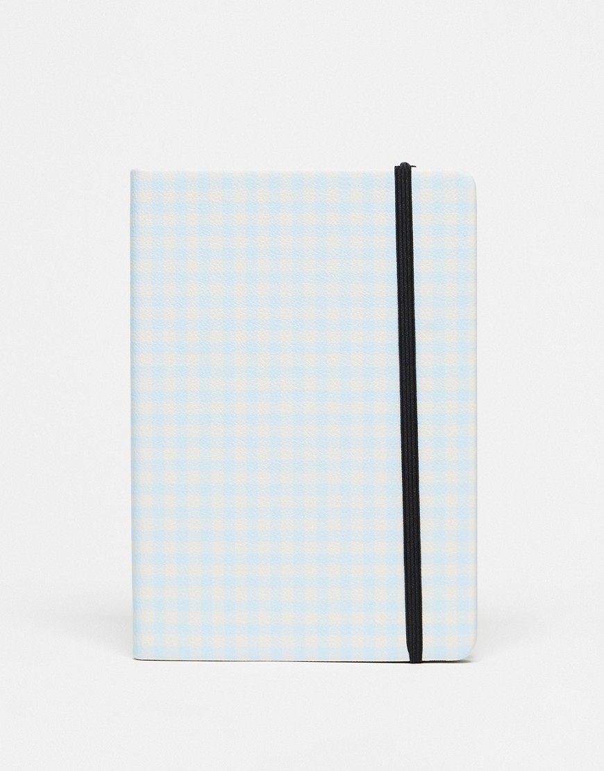 Typo blue gingham A5 journal