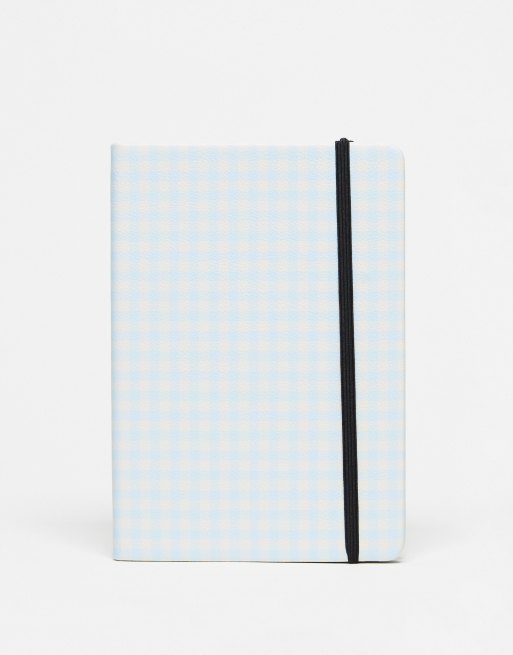 Typo blue gingham A5 journal 