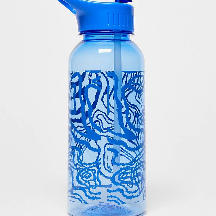 Typo - Borraccia blu da 1 litro con stampa astratta