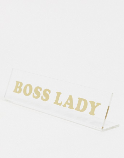 Typo boss lady desk sign