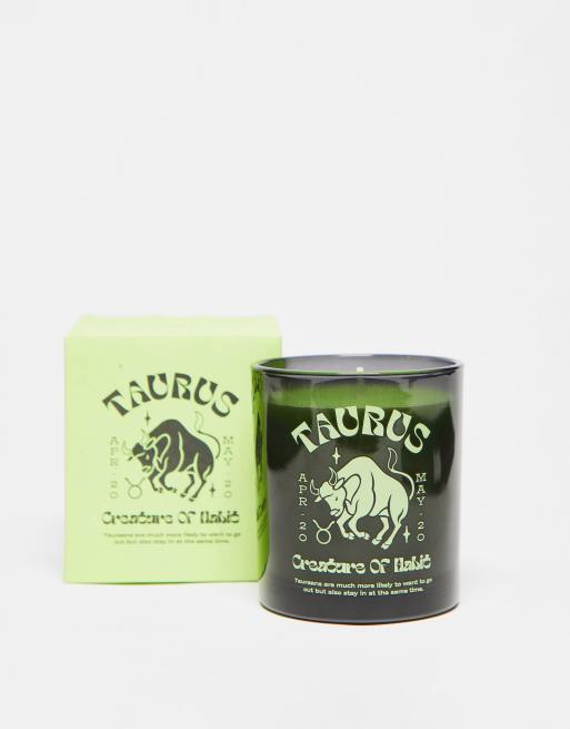 Typo - Bougie à motif signe du zodiaque Taureau - Noir