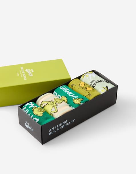TYPO Box of Grinch Christmas socks in multi - view 1