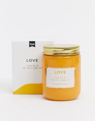 Typo candle with love slogan-Yellow