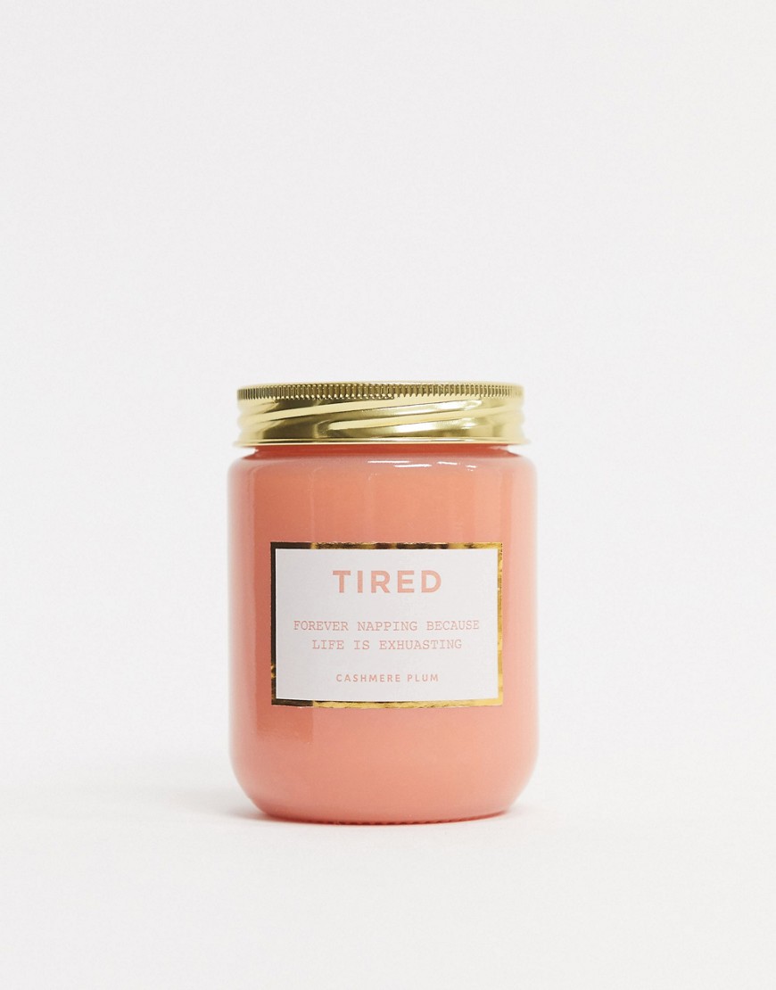 Typo candle with tired slogan-Orange