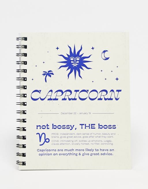 Typo – Capricorn – Notatnik w formacie A5 z motywem znaku zodiaku – Koziorożec