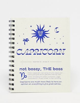 Typo Capricorn star sign A5 notebook