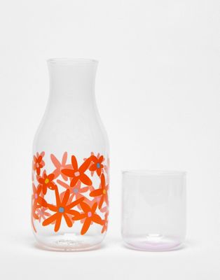 Typo carafe and glass daisy print set - ASOS Price Checker