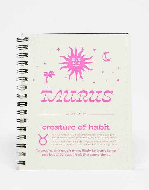 Typo - Carnet A5 à motif signe du zodiaque Taurus (taureau)  