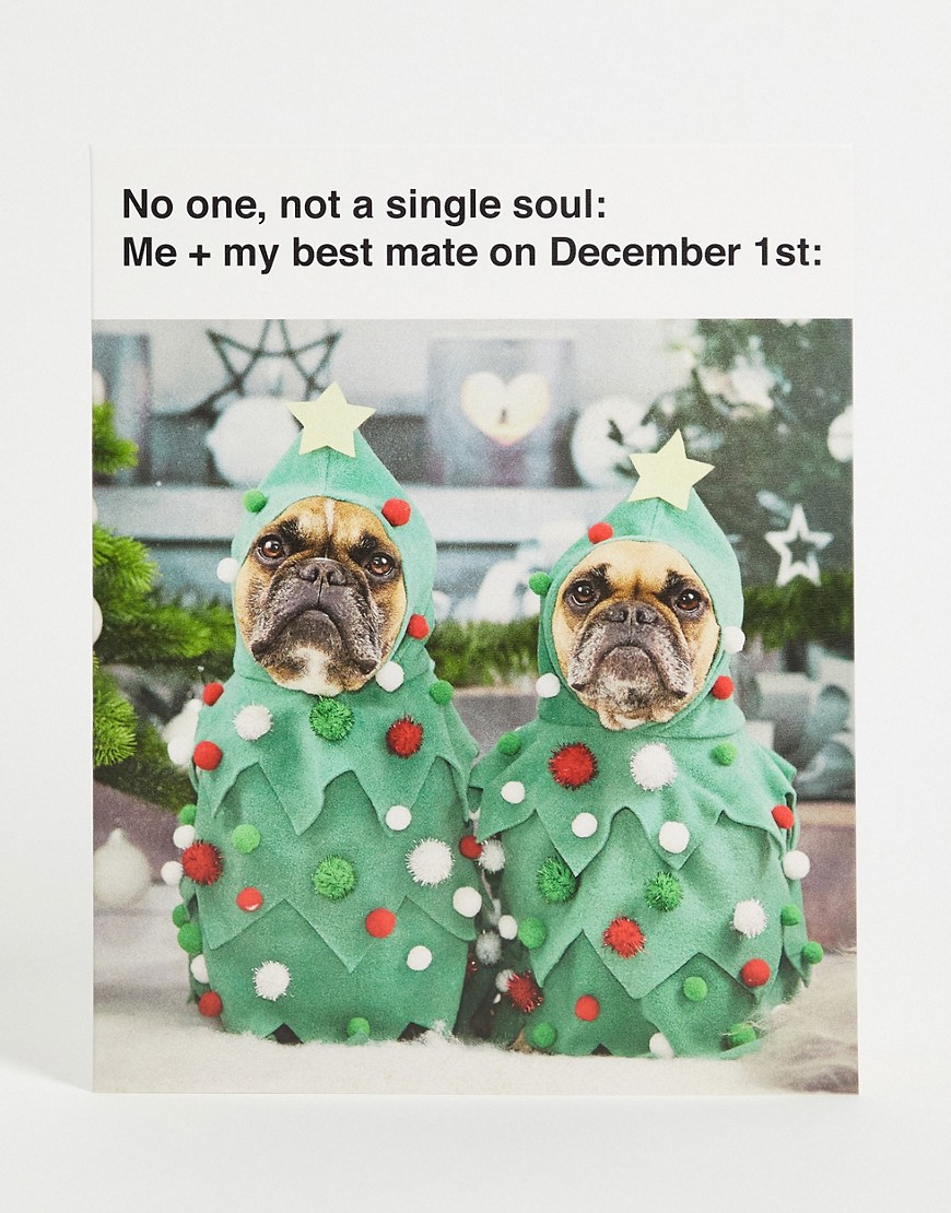 Typo Christmas card in dog design-Multi