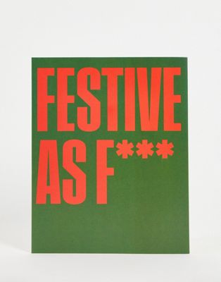 Typo Christmas card with 'festive as F' slogan in green