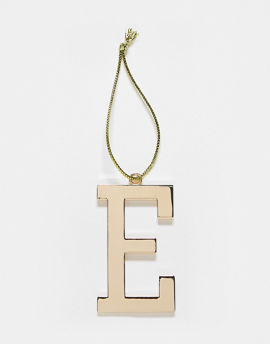 Typo Christmas decoration with letter ’E’-Gold
